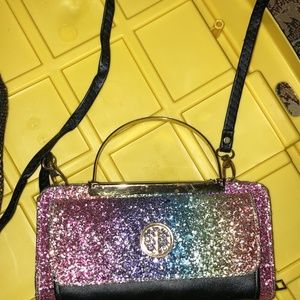 Multi colored sparkly mini purse